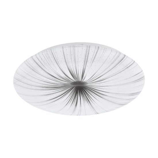 Eglo nieves plafoniera led 19,5w 3000k 41cm per corridoio moderna bianca e argento