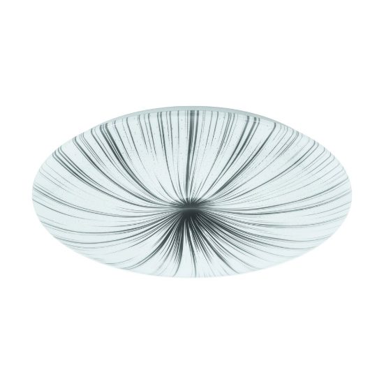 Eglo nieves plafoniera led 35,2w 3000k 51cm per soggiorno moderna bianca e argento