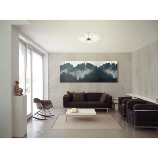 Eglo nieves plafoniera led 35,2w 3000k 51cm per soggiorno moderna bianca e argento