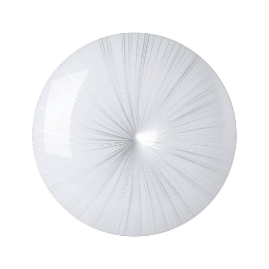 Eglo nieves plafoniera led 35,2w 3000k 51cm per soggiorno moderna bianca e argento