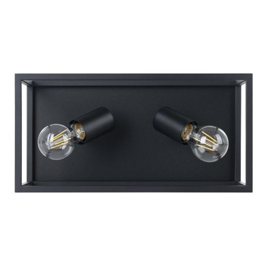 Eglo silentina plafoniera 2 luci 36cm per soggiorno industriale nera