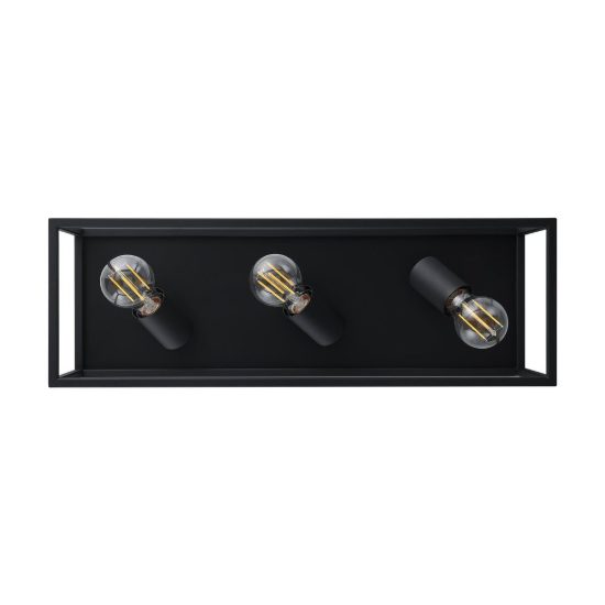 Eglo silentina plafoniera 3 luci 54cm per cucina industriale nera