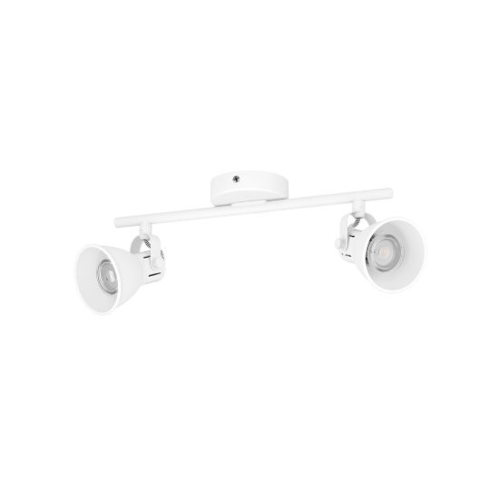 Eglo seras 1 plafoniera con 2 faretti gu10 led 5,6w 3000k orientabili 37cm per corridoio moderna bianca