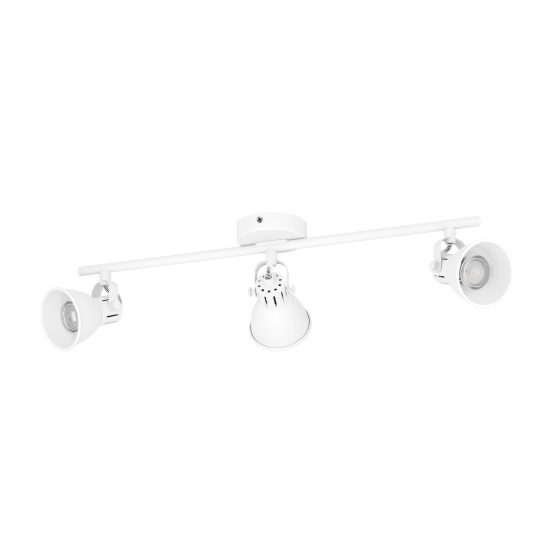 Eglo seras 1 plafoniera con 3 faretti gu10 led 8,4w 3000k orientabili 59,5cm per ingresso moderna bianca
