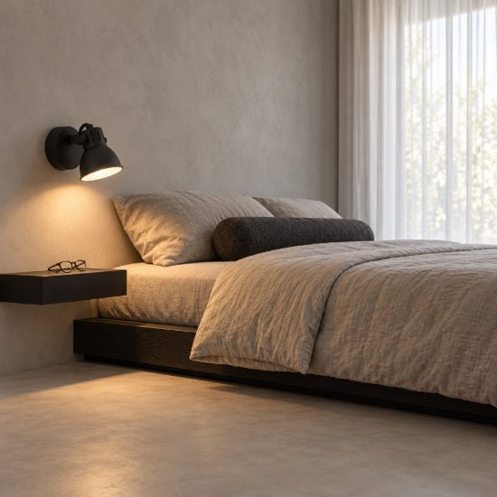 Eglo seras 2 applique con faretto gu10 led 2,8w 3000k orientabile 10cm per camera da letto moderna nera
