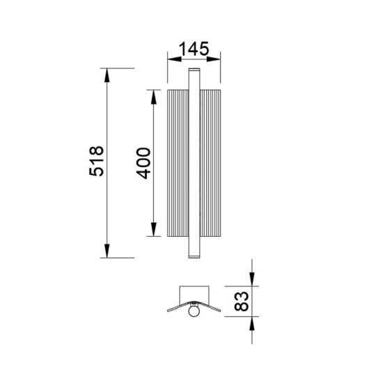 Applique per soggiorno nera led 10w cct 2700k 5000k dimmerabile 15cm