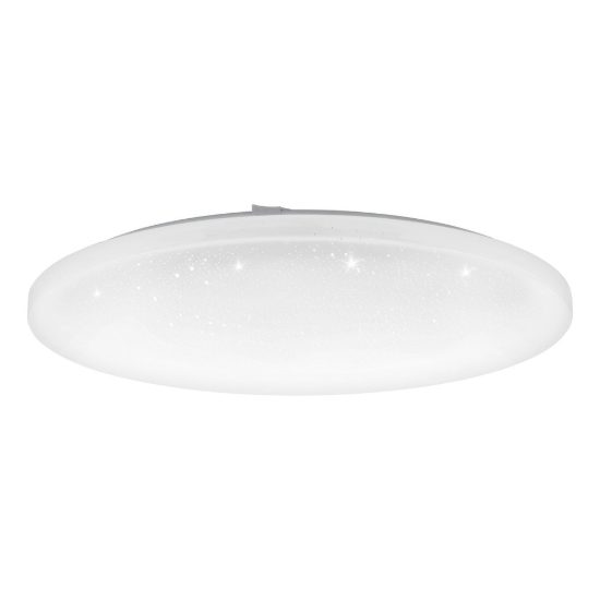 Eglo frania plafoniera led 50w 3000k 55cm per soggiorno moderna bianca effetto cristallo