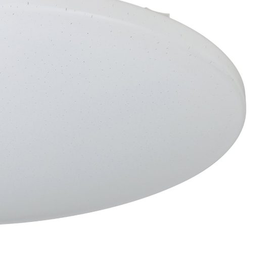 Eglo frania plafoniera led 50w 3000k 55cm per soggiorno moderna bianca effetto cristallo