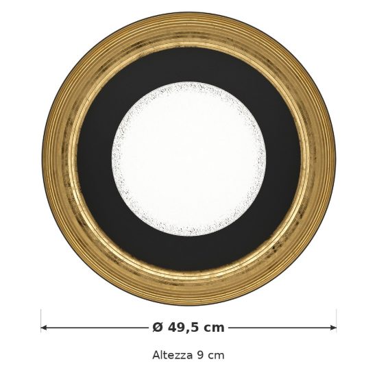 Eglo canicosa 2 plafoniera led 28w cct 2700k 6500k 49,5cm con telecomando per soggiorno moderna nera e oro