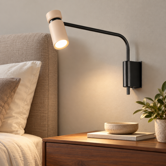 Applique per comodino camera da letto nero sabbia