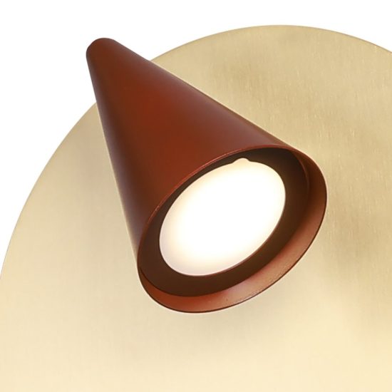 Applique da comodino per camera da letto cono oro spazzolato led 2700k