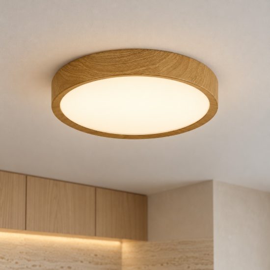 Eglo musurita plafoniera led 14,6w 3000k 34cm per cucina moderna effetto legno