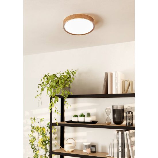 Eglo musurita plafoniera led 14,6w 3000k 34cm per cucina moderna effetto legno