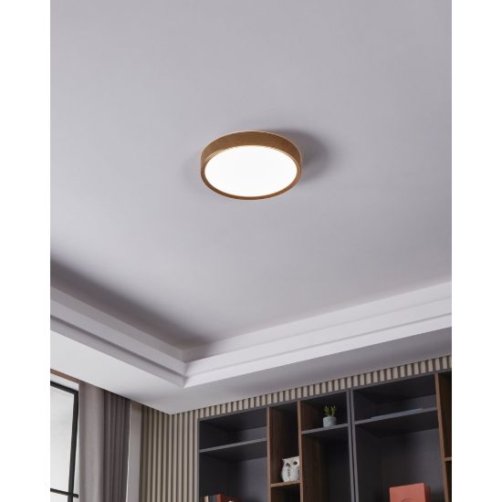 Eglo musurita plafoniera led 14,6w 3000k 34cm per cucina moderna effetto legno