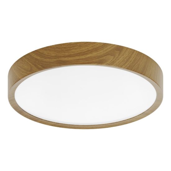 Eglo musurita plafoniera led 33w 3000k 44cm per camera da letto moderna effetto legno