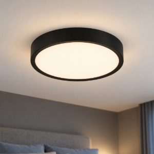 Eglo musurita plafoniera led 14,6w 3000k 34cm per cucina moderna nera