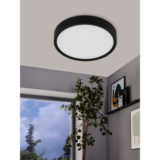 Eglo musurita plafoniera led 14,6w 3000k 34cm per cucina moderna nera