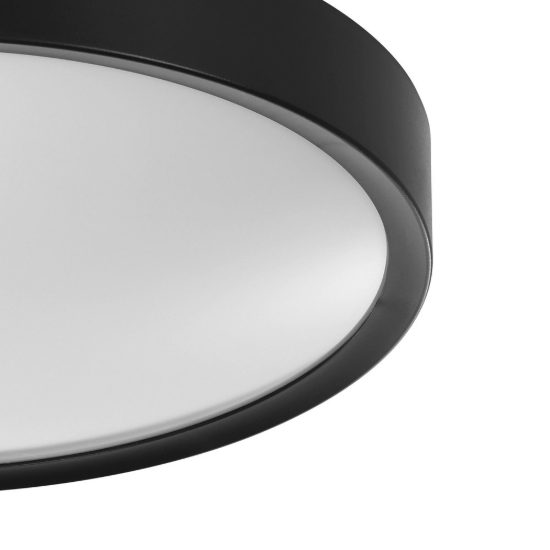Eglo musurita plafoniera led 33w 3000k 44cm per camera da letto moderna nera