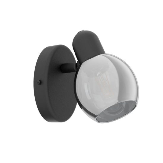 Eglo pollica applique con faretto e14 orientabile 6,5cm per ingresso moderna nera