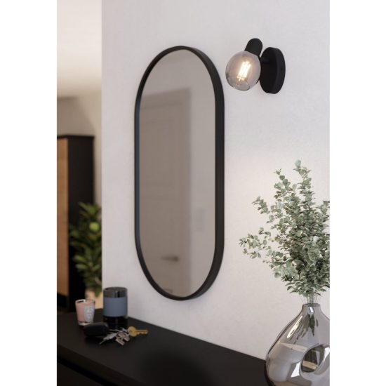 Eglo pollica applique con faretto e14 orientabile 6,5cm per ingresso moderna nera