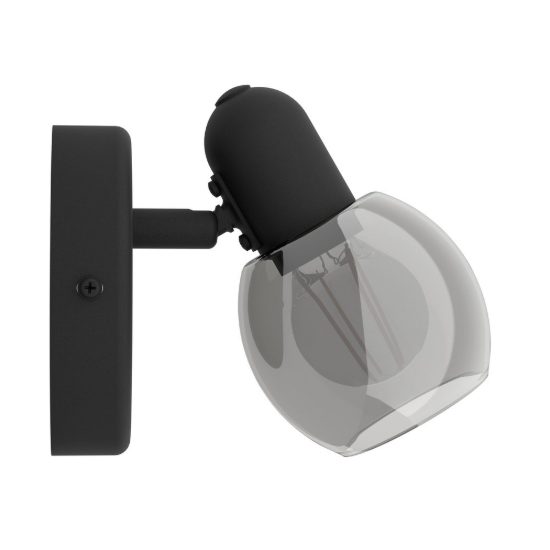 Eglo pollica applique con faretto e14 orientabile 6,5cm per ingresso moderna nera
