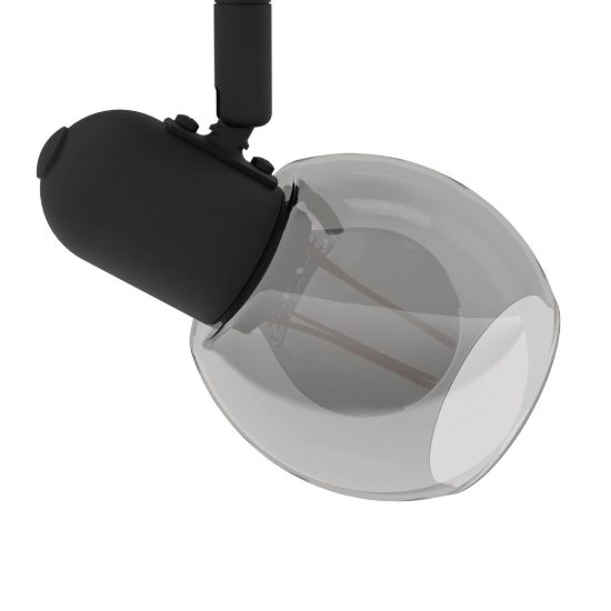 Eglo pollica plafoniera con 2 faretti e14 orientabili 36,5cm per ingresso moderna nera