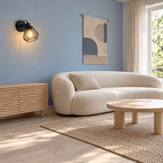 Eglo tabillano applique con faretto e27 orientabile 11cm per soggiorno moderna nera