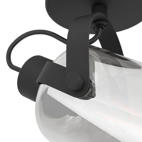 Eglo berregas applique con faretto e27 orientabile 11cm per ingresso moderna nera e cromo