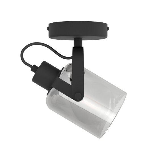 Eglo berregas applique con faretto e27 orientabile 11cm per ingresso moderna nera e cromo