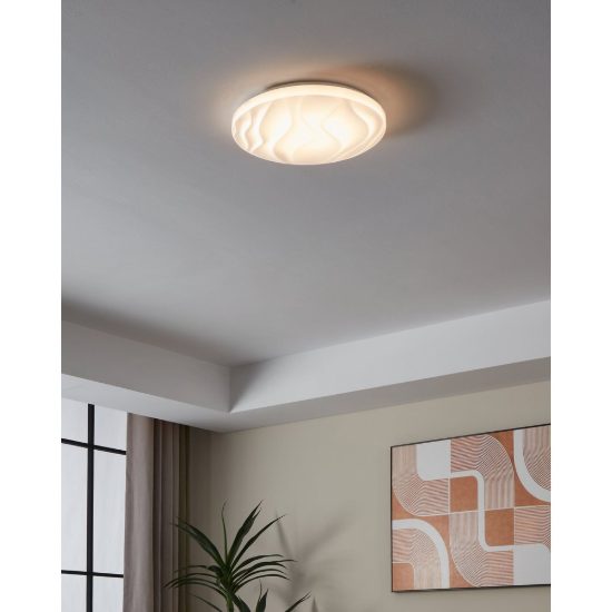 Eglo benariba plafoniera led 14,6w 3000k 33cm per cucina moderna bianca
