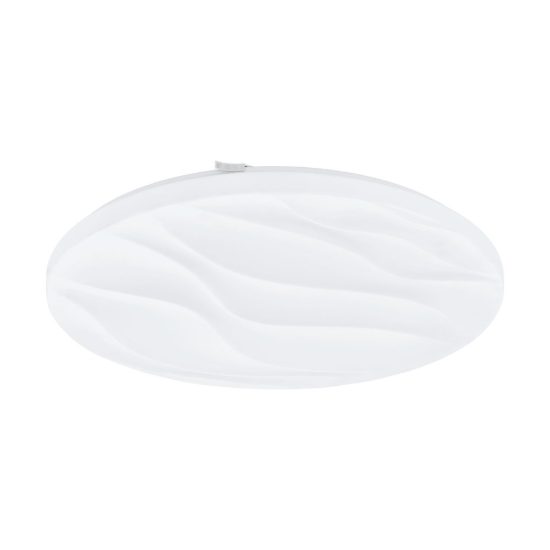 Eglo benariba plafoniera led 22w 3000k 44cm per soggiorno moderna bianca