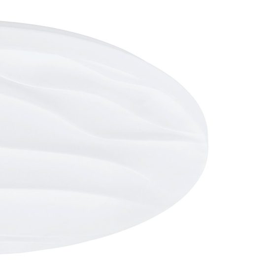 Eglo benariba plafoniera led 22w 3000k 44cm per soggiorno moderna bianca