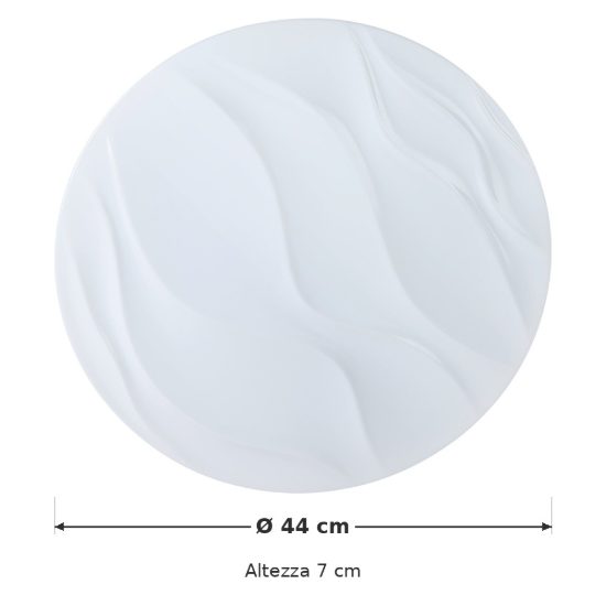 Eglo benariba plafoniera led 22w 3000k 44cm per soggiorno moderna bianca