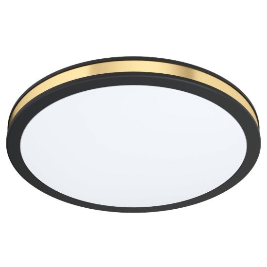 Eglo pescaito plafoniera led 10w 3000k 28cm per cucina moderna nera e oro