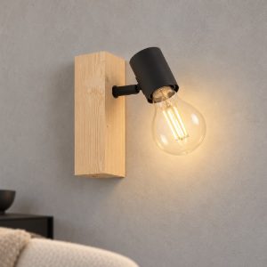 Eglo townshend 3 applique con faretto e27 orientabile 16,5cm per soggiorno moderna marrone e nera