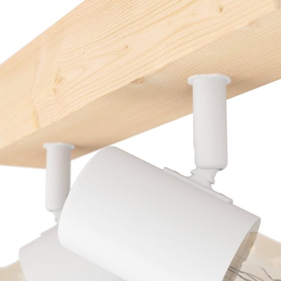 Eglo townshend 3 plafoniera con 2 faretti e27 orientabili 30cm per corridoio moderna marrone e bianca