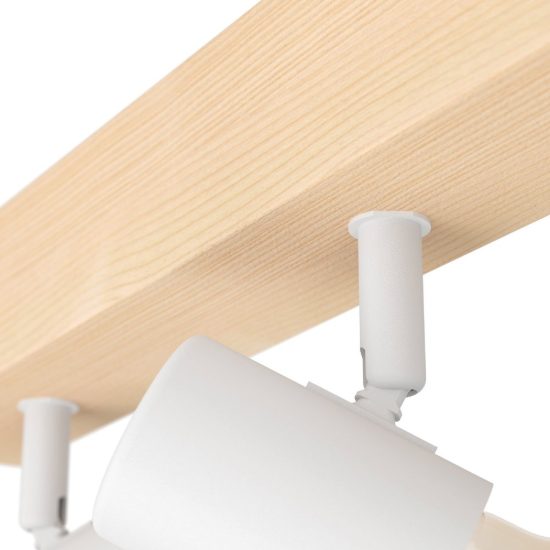 Eglo townshend 3 plafoniera con 3 faretti e27 orientabili 48cm per ingresso moderna marrone e bianca