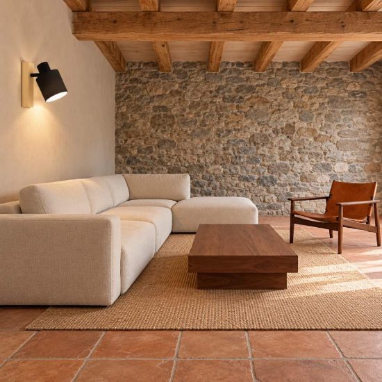Eglo batallas applique con faretto e27 orientabile 10cm per soggiorno moderna marrone e nera