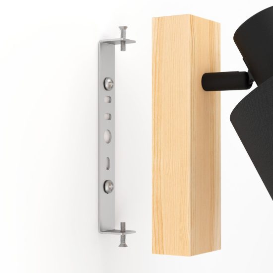 Eglo batallas applique con faretto e27 orientabile 10cm per soggiorno moderna marrone e nera