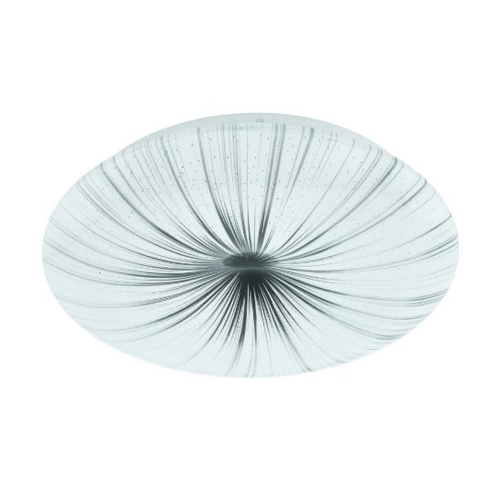 Eglo nieves plafoniera led 10w 3000k 31cm per cucina moderna bianca e argento