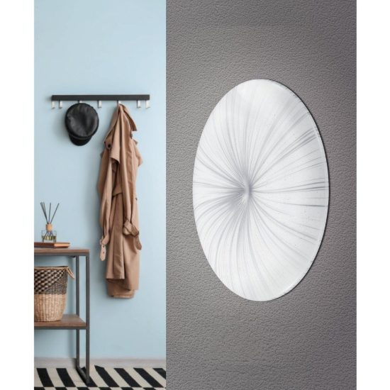 Eglo nieves plafoniera led 10w 3000k 31cm per cucina moderna bianca e argento