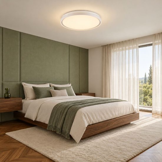 Eglo seluci plafoniera led 40w cct 3000k 6500k 49cm con telecomando per camera da letto moderna bianca