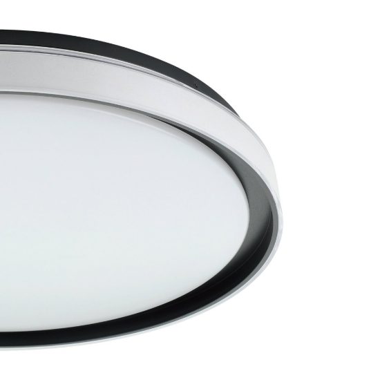 Eglo seluci plafoniera led 40w cct 3000k 6500k 49cm con telecomando per camera da letto moderna nera