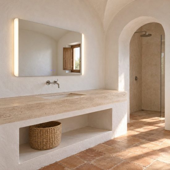 Eglo buenavista 2 specchio con luce led 24,8w cct 3000k 6500k 80cm ip44 per bagno moderna argento
