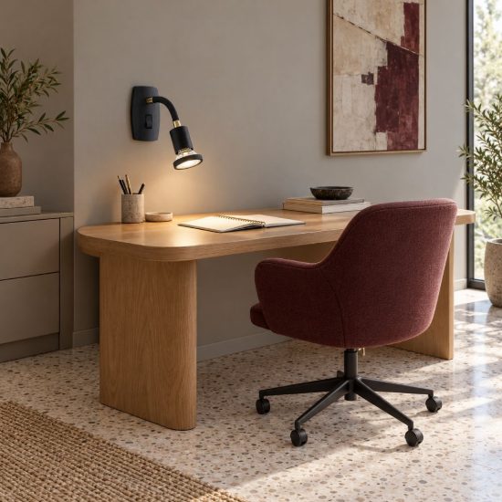 Eglo parrini faretto con spina gu10 led 4,5w 3000k 10cm moderno nero e ottone con braccio flessibile