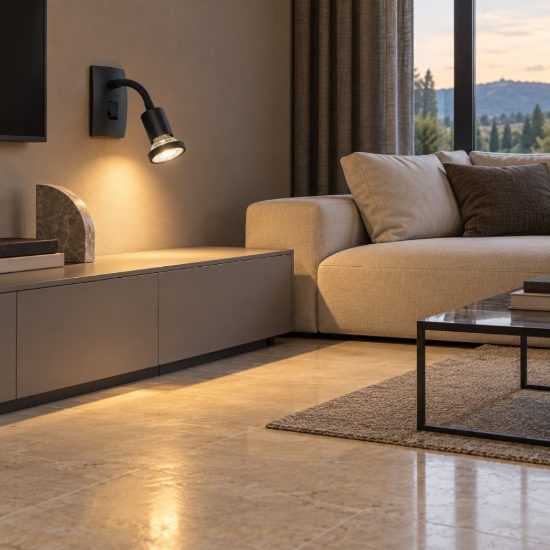 Eglo parrini faretto con spina gu10 led 4,5w 3000k 10cm moderno nero con braccio flessibile