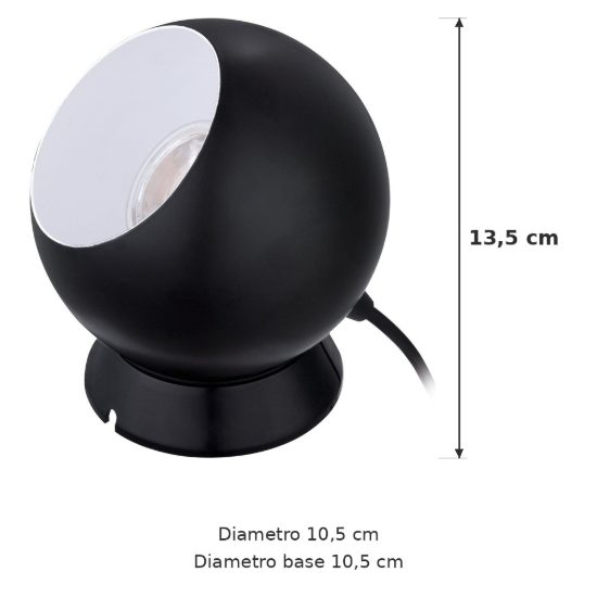 Eglo petto 1 abat-jour per camera da letto gu10 led 2,8w 3000k 13,5cm moderna nera