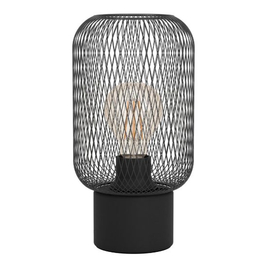 Eglo wrington abat-jour per camera da letto e27 28,5cm industriale nera