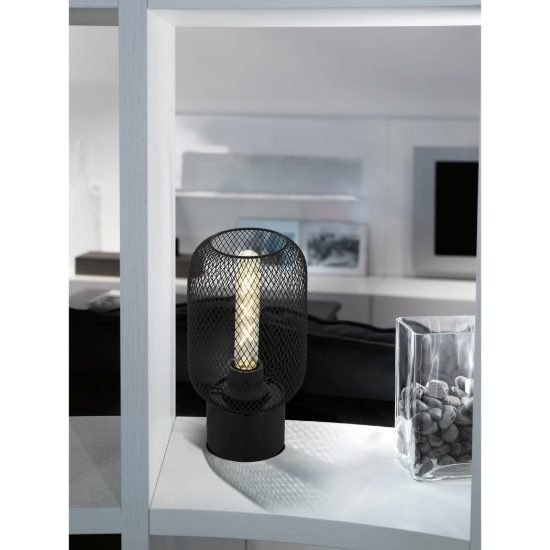 Eglo wrington abat-jour per camera da letto e27 28,5cm industriale nera