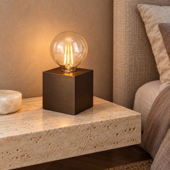 Eglo prestwick 2 abat-jour per camera da letto e27 10cm industriale bronzo scuro